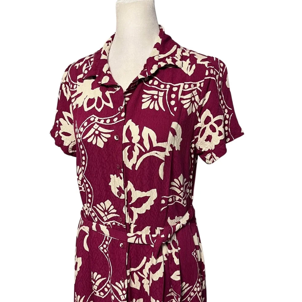 Fat Face Aster Wallpaper Button Front Floral Midi Dress Size 6 - Picture 4 of 8